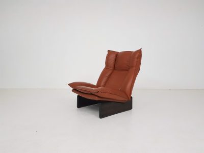 Wood and Leather Lounge Chair by Leolux, Dutch Modern Design 1970s