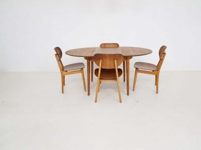 Dining Set with Table TB35 and Chair SB11 by Cees Braakman for Pastoe, Dutch 50s
