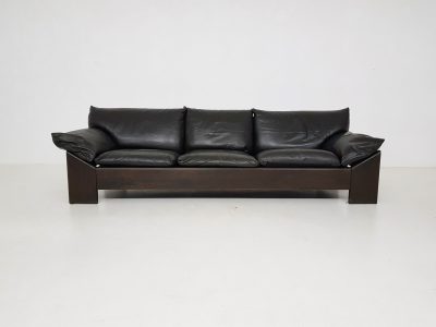 Oak and Leather 3-seater sofa by Leolux, The Netherlands 1970’s