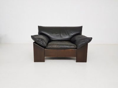 Oak and Leather lounge chair by Leolux, The Netherlands 1970’s