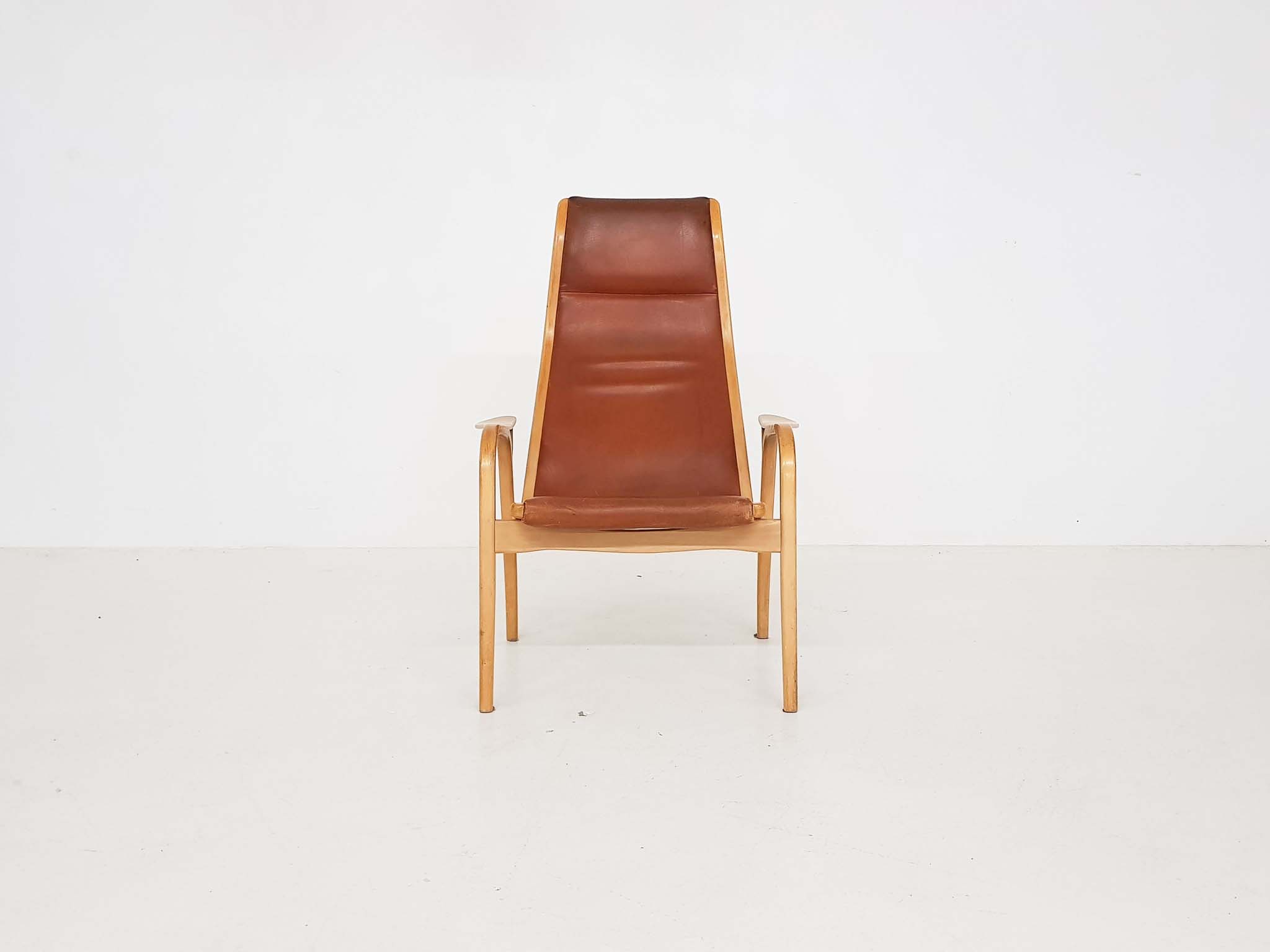 Leather Yngve Ekstrom for Swedese “Lamino”Lounge chair, Sweden