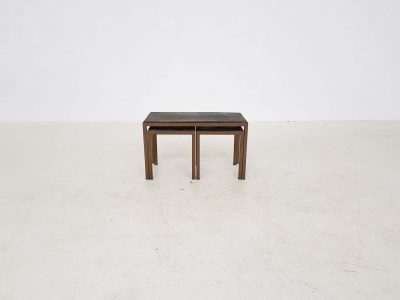 Kingma style stone and metal nesting tables