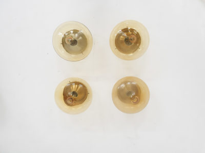 Set of four Dijkstra glass ceiling lights “Drop” The Netherlands, 1960's