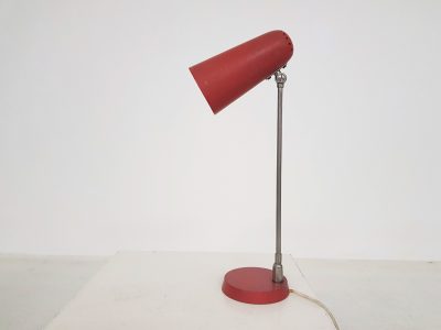 Red Metal Desk Light in the manner of Hala or Anvia