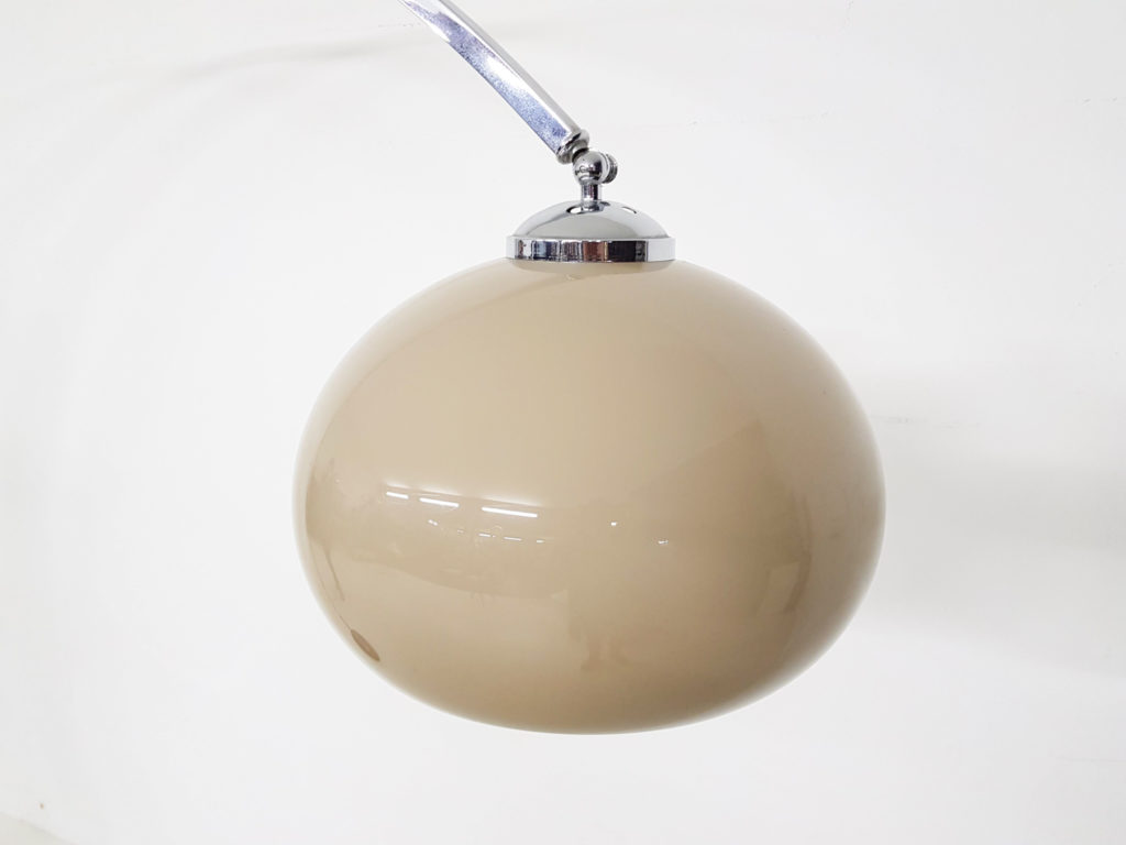 Mid Century Adjustable Arc Floor Lamp With Mushroom Shade For Sale