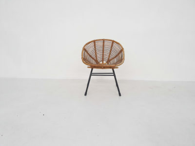 Rohe Noordwolde rattan lounge chair, The Netherlands 1950's