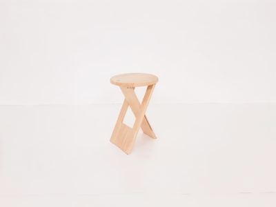 Adrian Reed for Princes design works blond  "Suzy" folding stool, U.K. 1980's