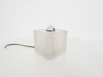 Peill and Putzler attrb. frosted glass cube table light, Germany 1970's