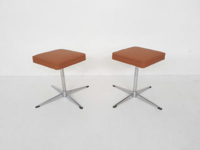 Set of two mid-century swivel stools, attrb. Brabantia, The Netherlands