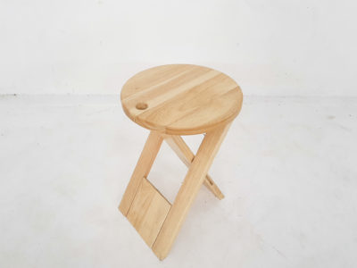 Adrian Reed for Princes design works blond  "Suzy" folding stool, U.K. 1980's