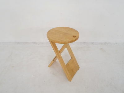 Adrian Reed for Princes design works blond  "Suzy" folding stool, U.K. 1980's