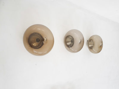 Set of three Dijkstra glass ceiling or wall lights  “Drop” The Netherlands, 1960's