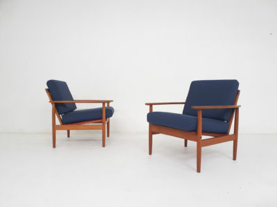 Set of two Scandinavian modern lounge chairs, Denmark, 1960's