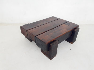 Mid-century brutalist solid wooden coffee table, The Netherlands 1970's