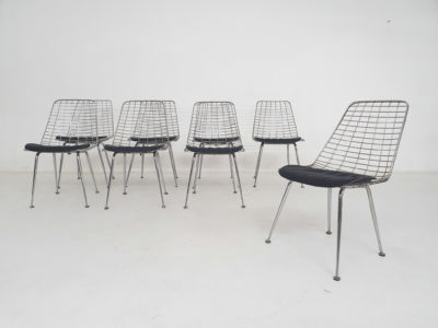 Set of 8 Mid-century wire chairs The Netherlands 1950's