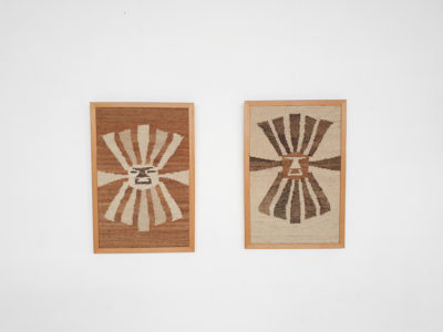 Set of two wool knitted wall objects, 1960's