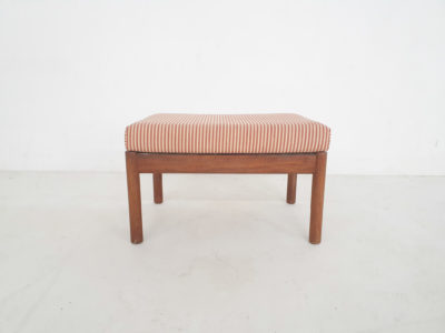 Vintage foot stool in teak with loose cushion, Denmark 1950's